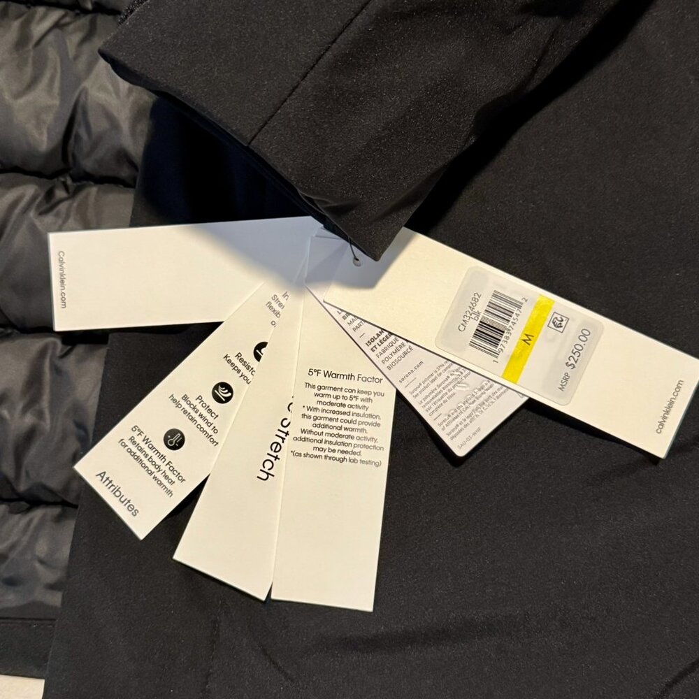 Calvin Klein NWT Parka Men's Medium Black - Waterproof - Picture 8 of 10